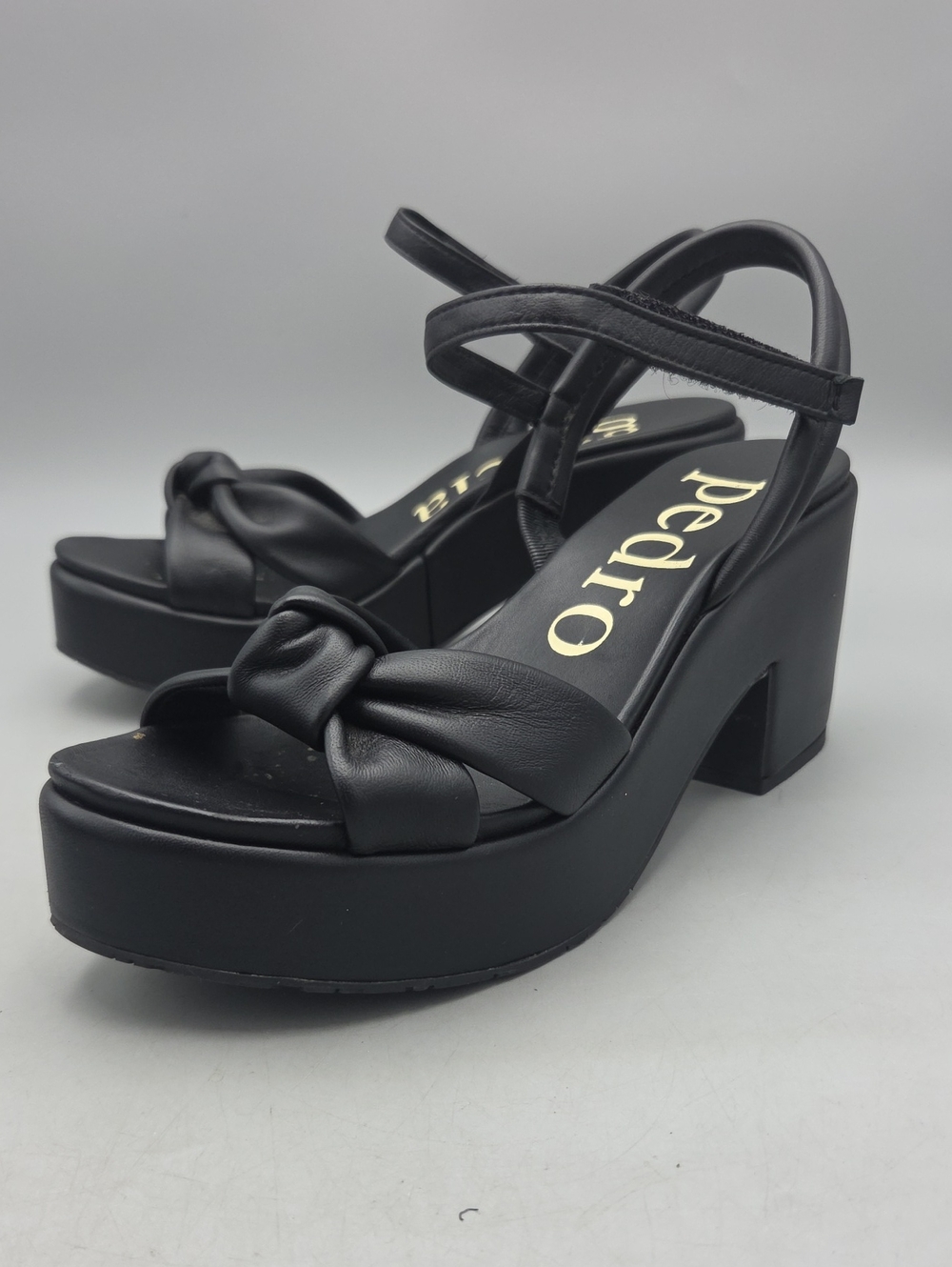 Pedro Garcia Black Sandals Heel 38 / US 8